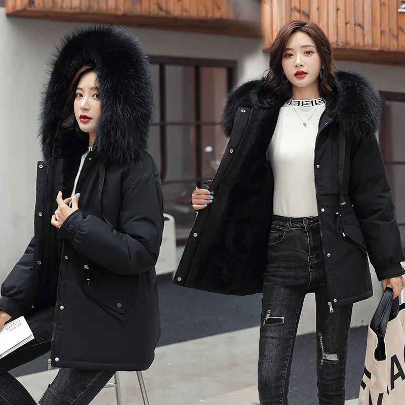 Parka Women Mid-length Cotton Coat 2022 Winter New Loose Outwear Thickened Cotton Warm Jacket