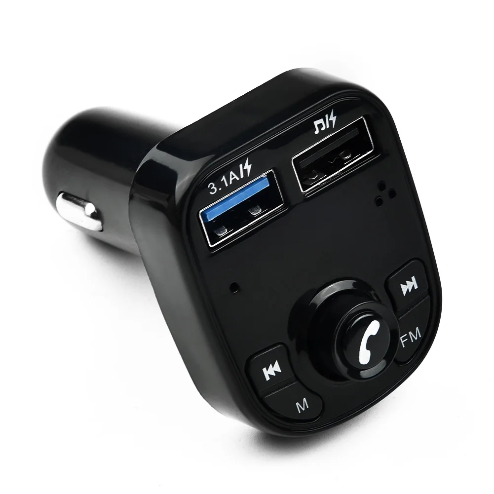 

Автомобильный Bluetooth аудио mp3-плеер, FM-передатчик, радио, беспроводной музыкальный приемник громкой связи с двумя USB-портами, адаптер быстрой зарядки