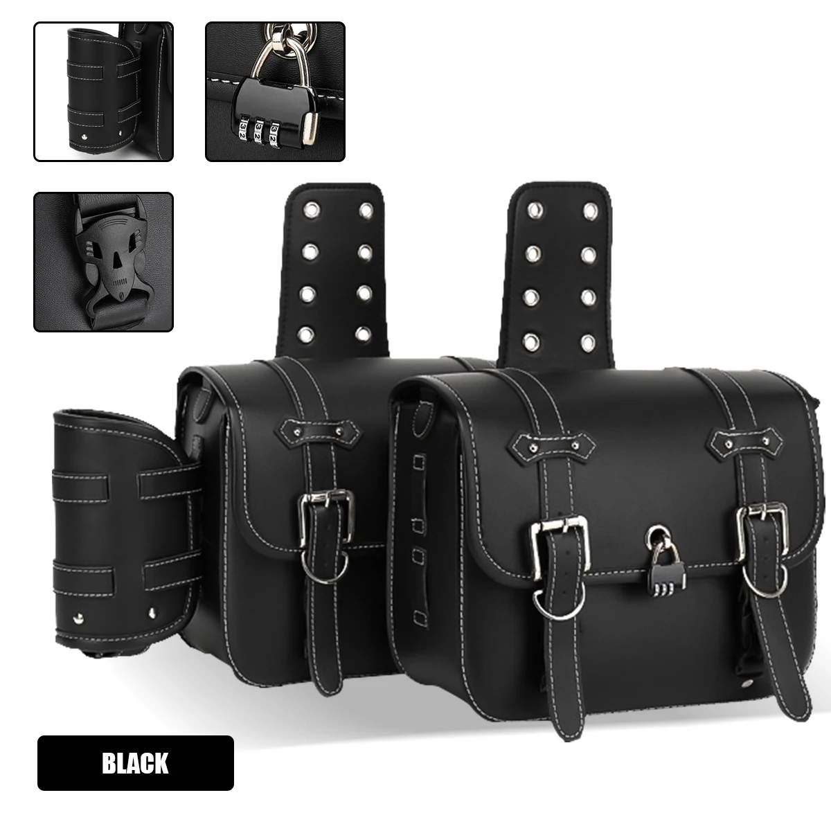 

Ретро-сумки Для Мотоциклов, Водонепроницаемые, Из Искусственной Кожи, Боковые Кофры, Сумка На Бак, Аксессуар Для Мотоциклов