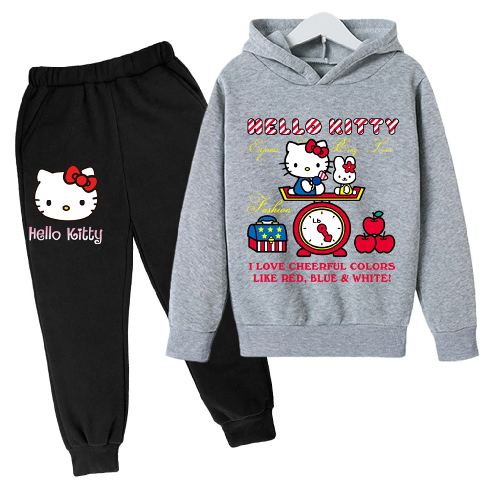 Купи Kids Baby Boy Clothes Hello Kitty Print Sets 2Pcs Long Sleeve Hello Kitty Hoodies+Pants Child Boy Cartoon Stree Wear Outfits 202 за 599 рублей в магазине AliExpress