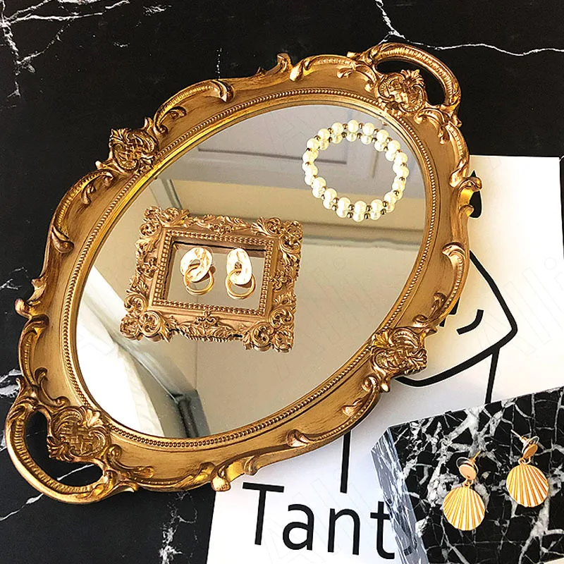 

Modern Resin Storage Tray Bedroom Bedside Court Relief Jewelry Organizer Creative Dresser Mirror Shooting Props Home Decoration