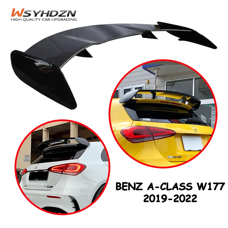 

GLOSS BLACK REAR SPOILER A45 AMG STYLE FOR MERCEDES-BENZ A35 A45 S AMG & A180 A200 A250 W177 Rear Roof Spoiler 2019-2022