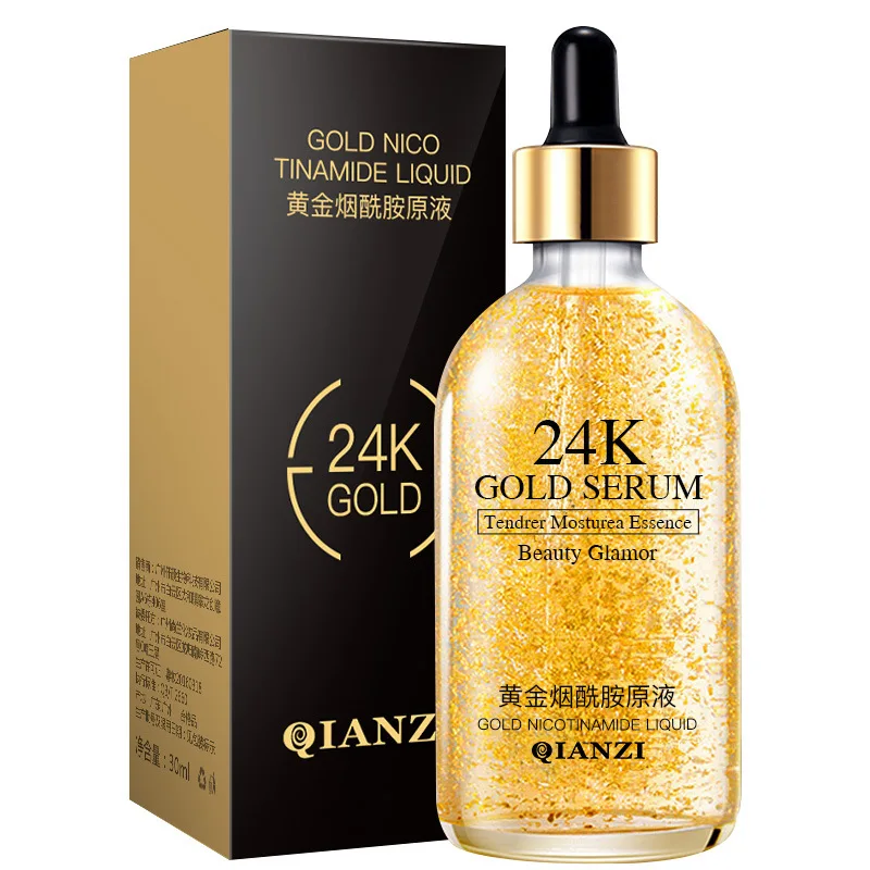 

Никотинамид 24K Gold с гиалуроновой кислотой, сыворотка для лица, увлажнение, сужение пор, Осветление кожи, укрепляющий уход за кожей лица