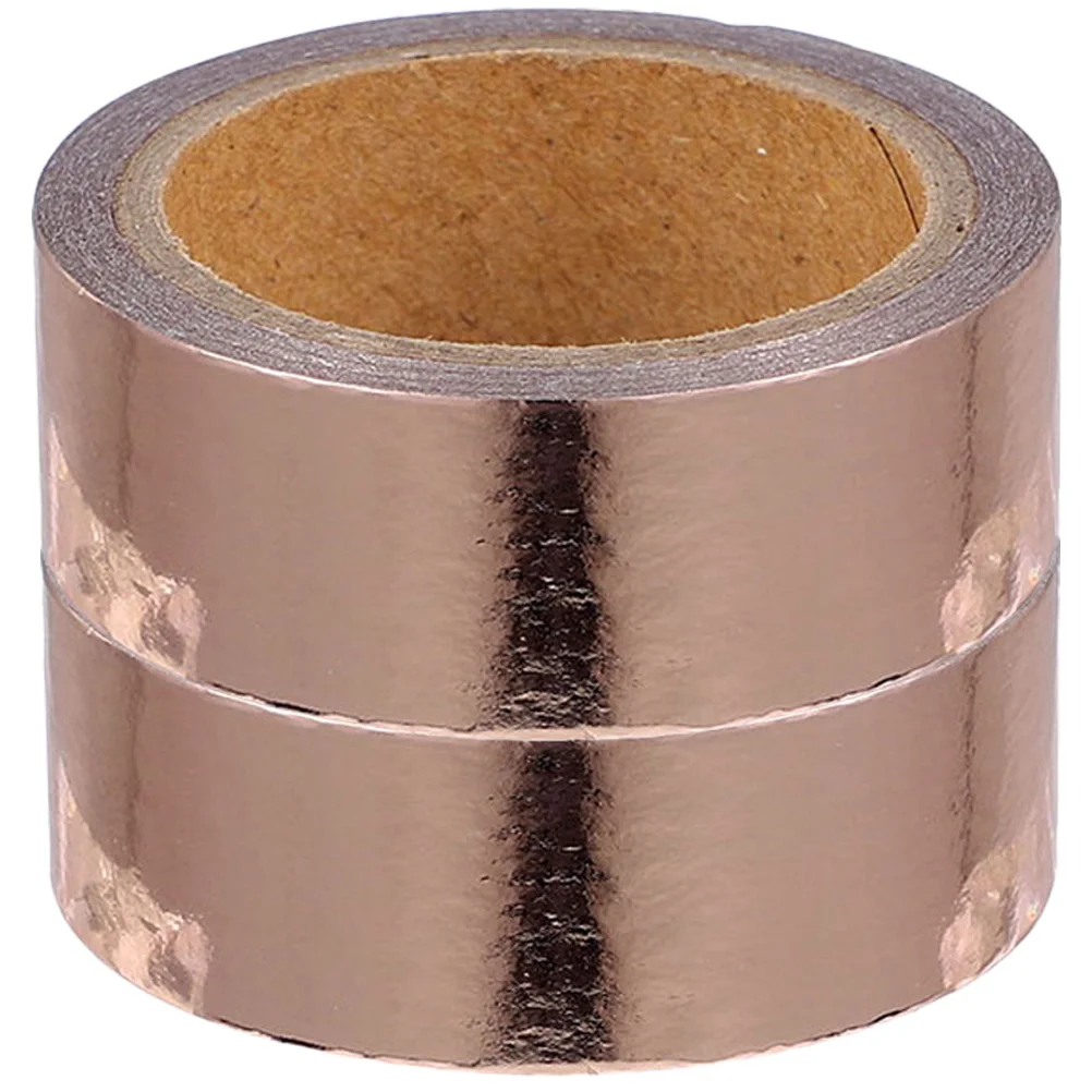 

2 Rolls Adhesive Tape Decor Scrapbook Multipurpose Multi-use Washi Japanese Paper Metallic DIY Decorative