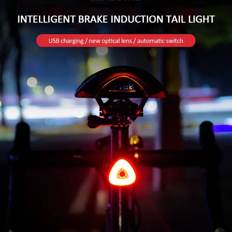 

6 Modes Intelligent Bike Bicycle Lights Brake Warning Automatic Sensing Cycling MTB Road Bike Tail Rear Light Lamp Accessories