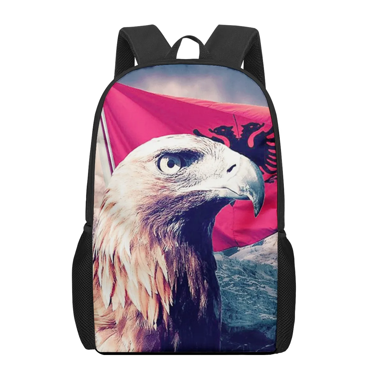 Republic of Albania flag Children School Bag for Toddler Printing Kid's Backpack Schoolbag Shoulder Bag Boys Girls Book Bags Moc