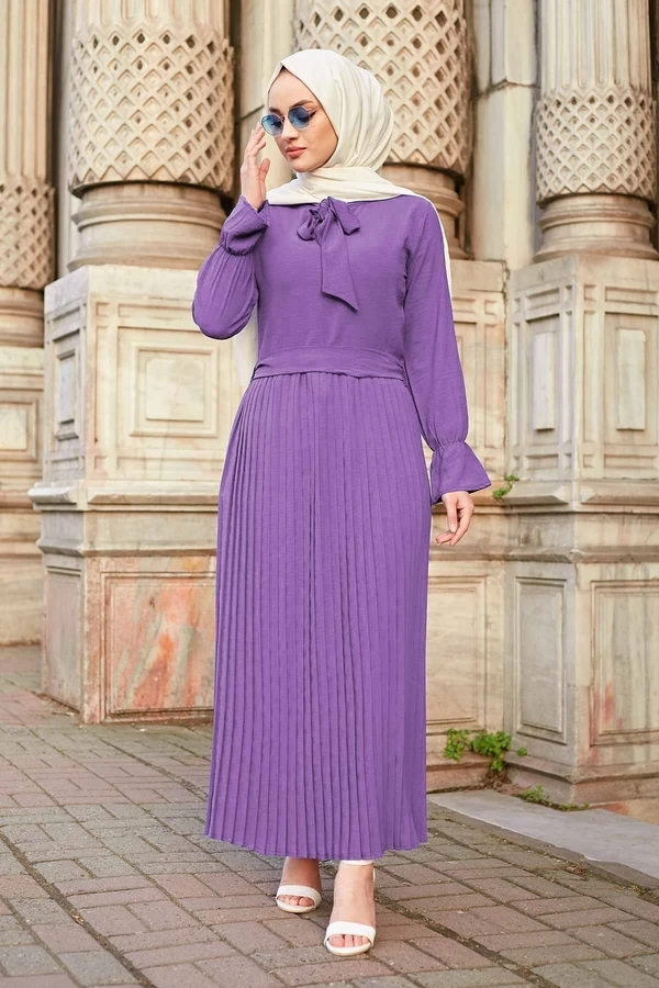 TUGBA for ladies Dress Long Piliseli Aerobin Sleeve muslim dress code 2021 turkish gown hijab summer