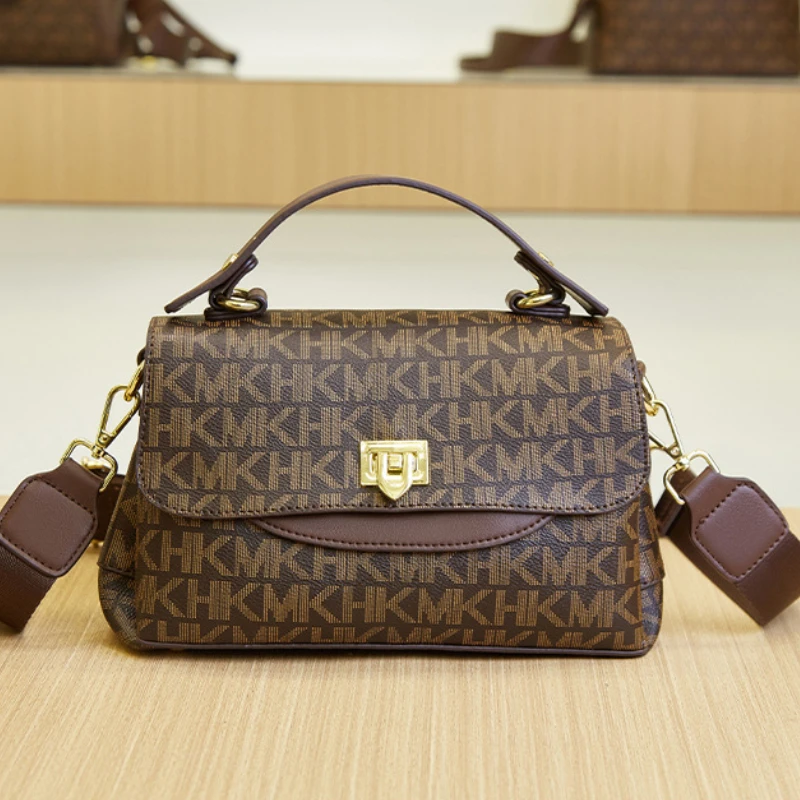 

KUROYABU простые винтажные сумки с принтом HKMK деловые маленькие женские сумки через плечо Модные трендовые роскошные кожаные сумки