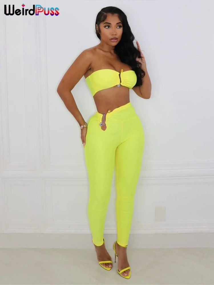 

Костюм спортивный женский необычный пушистый, дизайнерский комплект из 2 предметов, повседневный летний Топ без бретелек с рюшами и леггинсы, облегающая уличная одежда