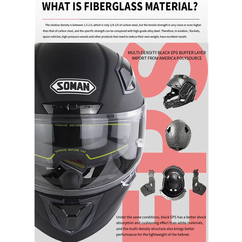 Стекловолоконный мотоциклетный шлем для мужчин с полным лицом гоночный в