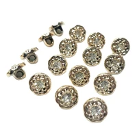 hl 50pcs 11mm new plating buttons with rhinestones shank diy apparel sewing accessories shirt