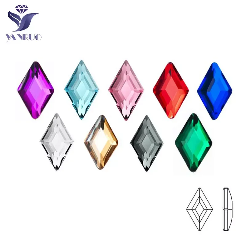 

20pcs Nail Art Rhinestones Decorations Rhombus Multicolor Crystal AB 3D Designs Glass For DIY Nails Art Tops Stones Decoration