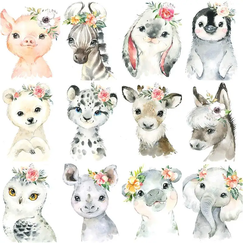 RUOPOTY безрамные Diy Строительные картины с животными из мультфильмов по номерам