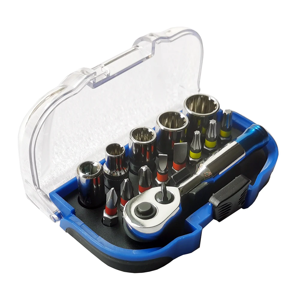 Ratchet Wrench Toolbox Extra Hard Quality Drill Driver and Screwdriver Accessories Mini Ratchet Wrench With Socket Bits Set