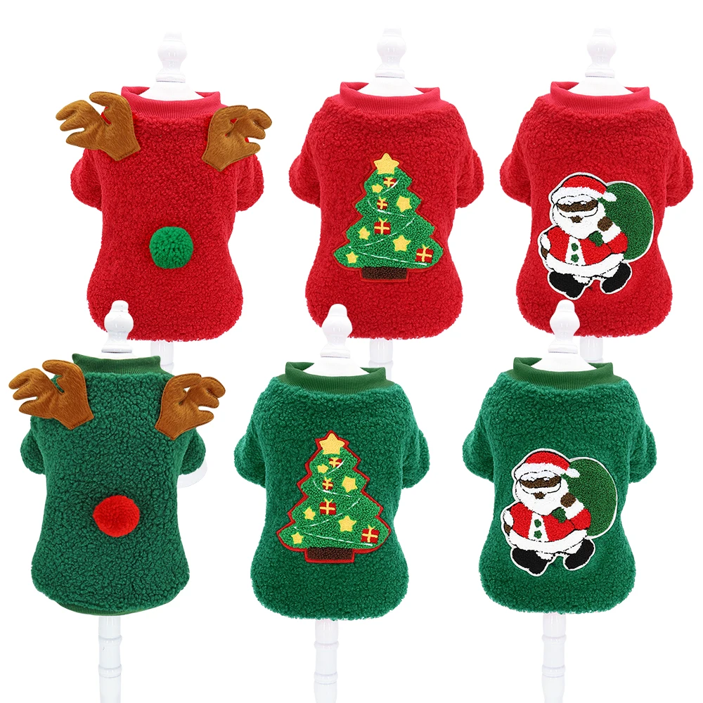 

Pet's New Happy Autumn and Winter Warm Clothing Cute Dog Cat New Year's Christmas Clothing Pet Clothing Yorkshire Chihuahua Set