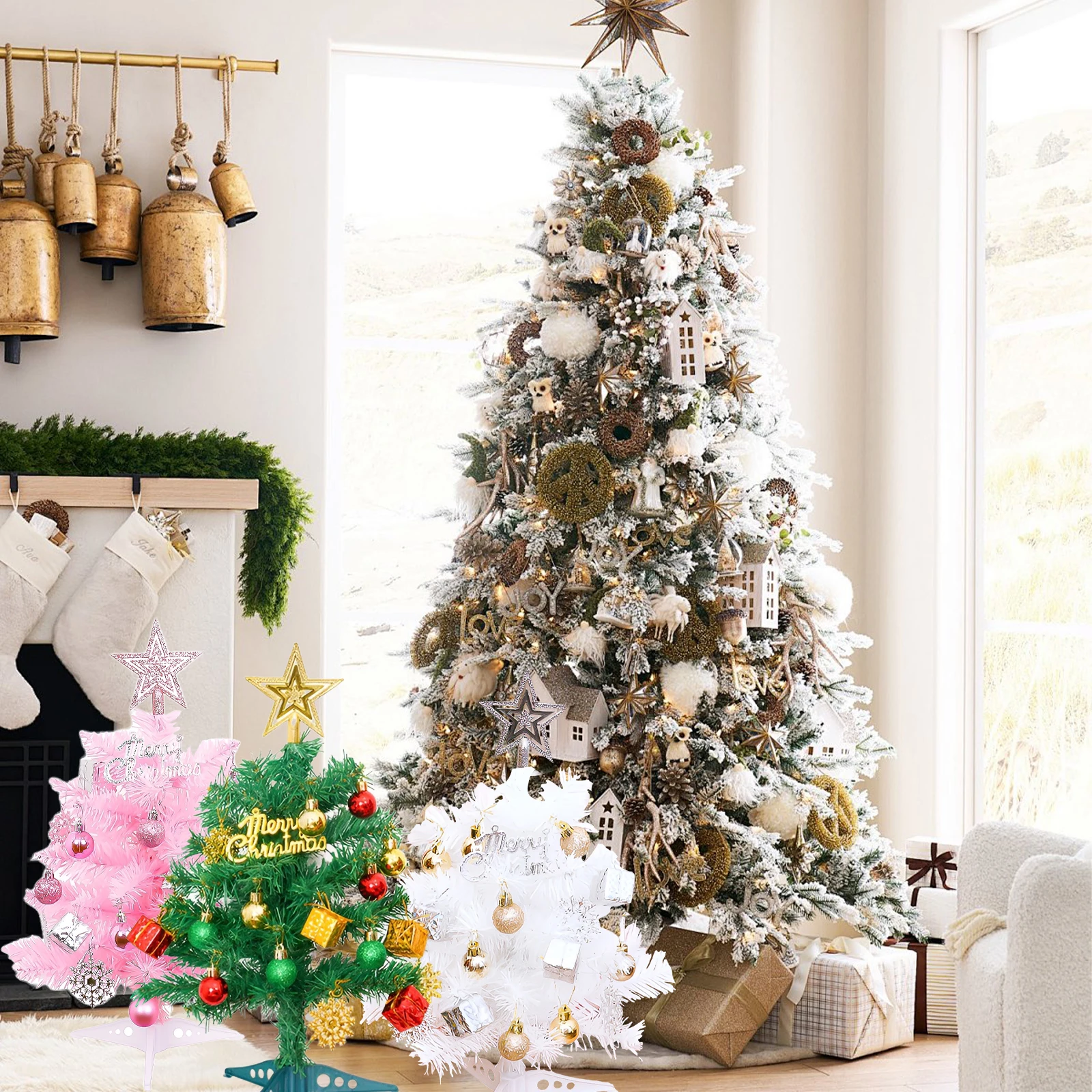 1 Шт. Маленькая Рождественская Елка Настольный Декор С Шариками Пластиковая