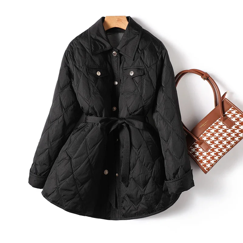 High-quality 90% White Duck Down Jacket Women  High Street  Autumn/Winter Thin Coats  Casacos De Inverno Feminino 2022