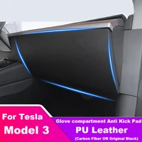 for tesla model 3 17 22 invisible glove compartment anti kick pad protection 2pcs