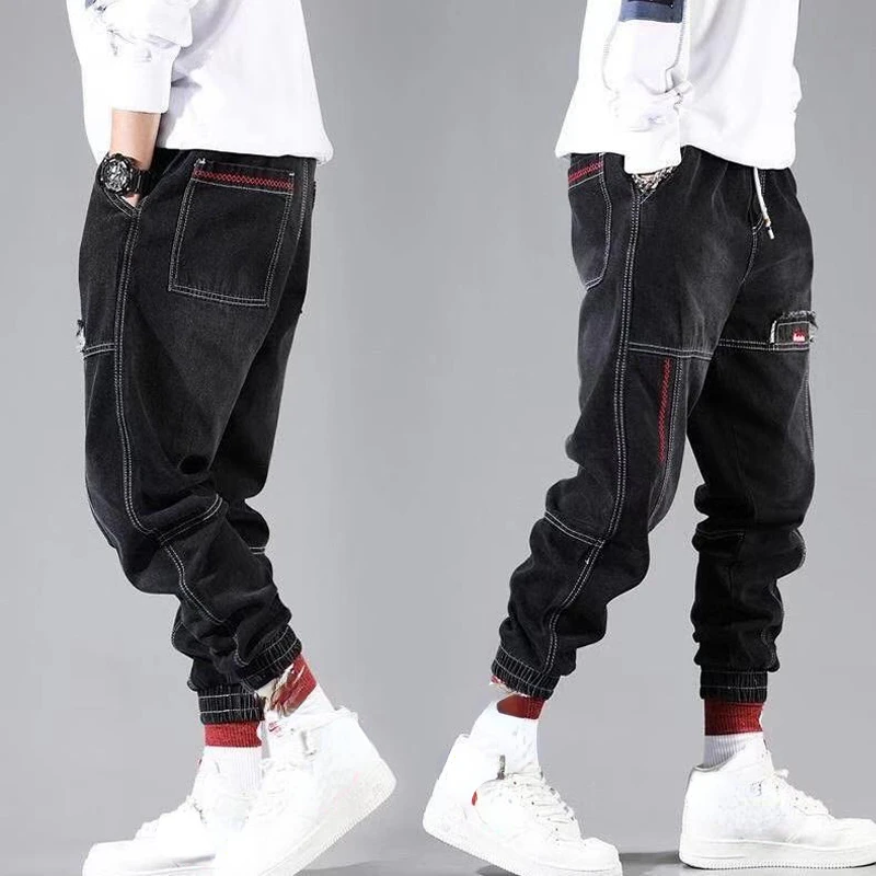 New2022 New Streetwear Hip Hop Cargo Pants Men's jeans Cargo Pants Elastic Harun pants Joggers Pants In Autumn and Spring Me