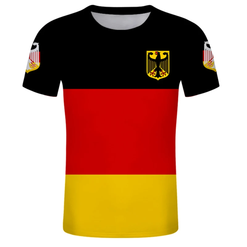 Germany Deutschland German Flag Crest Eagle T Shirt Men's Crew Collar T Shirt Fashion Female T Shirt Custom T-Shirt White Jersey