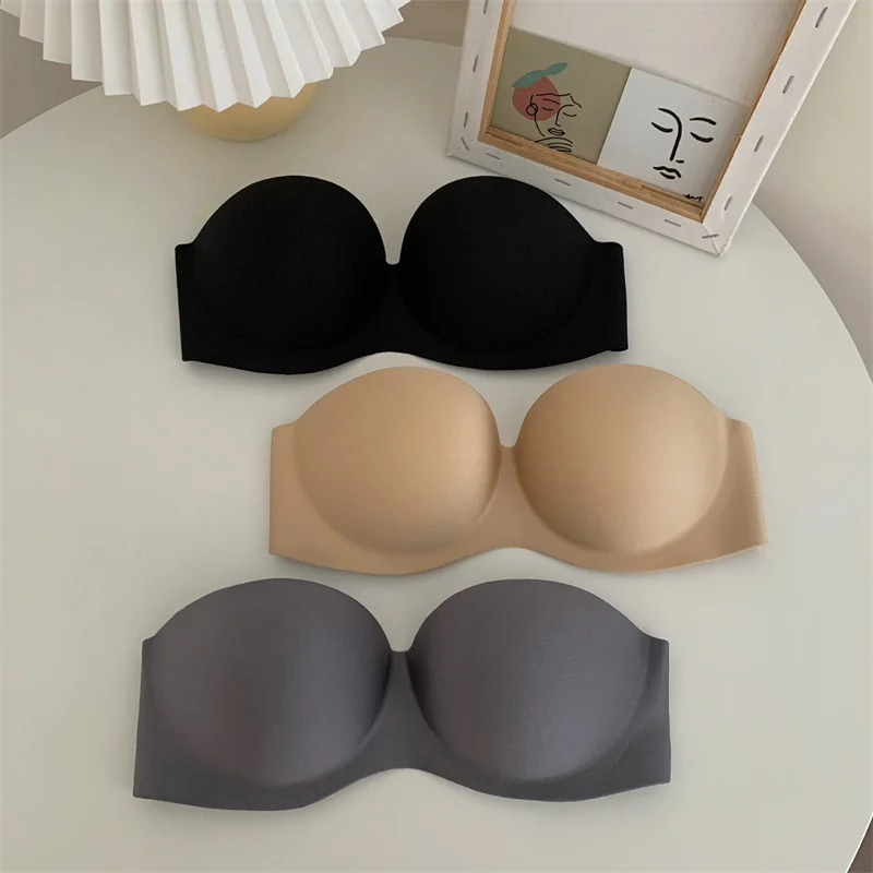 

Women Sexy Strapless Bra Solid Invisible Push Up Bras Underwear Seamless Without Straps Bralette Lingerie Underwear Intimates