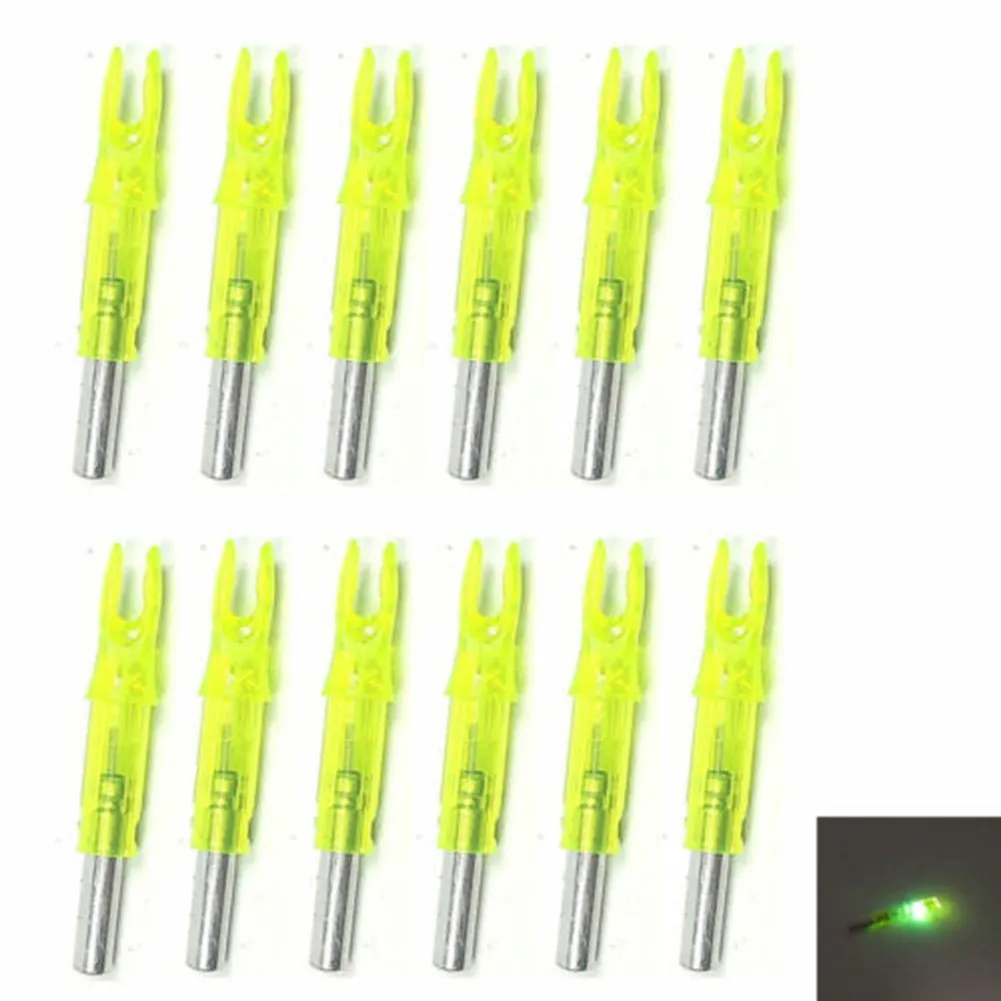 

12Pcs Automatic LED Archery Arrows Lighted Nocks 6.2mm Arrow Nock Tail For Hunting Arrow Shaft Accessories High Quality