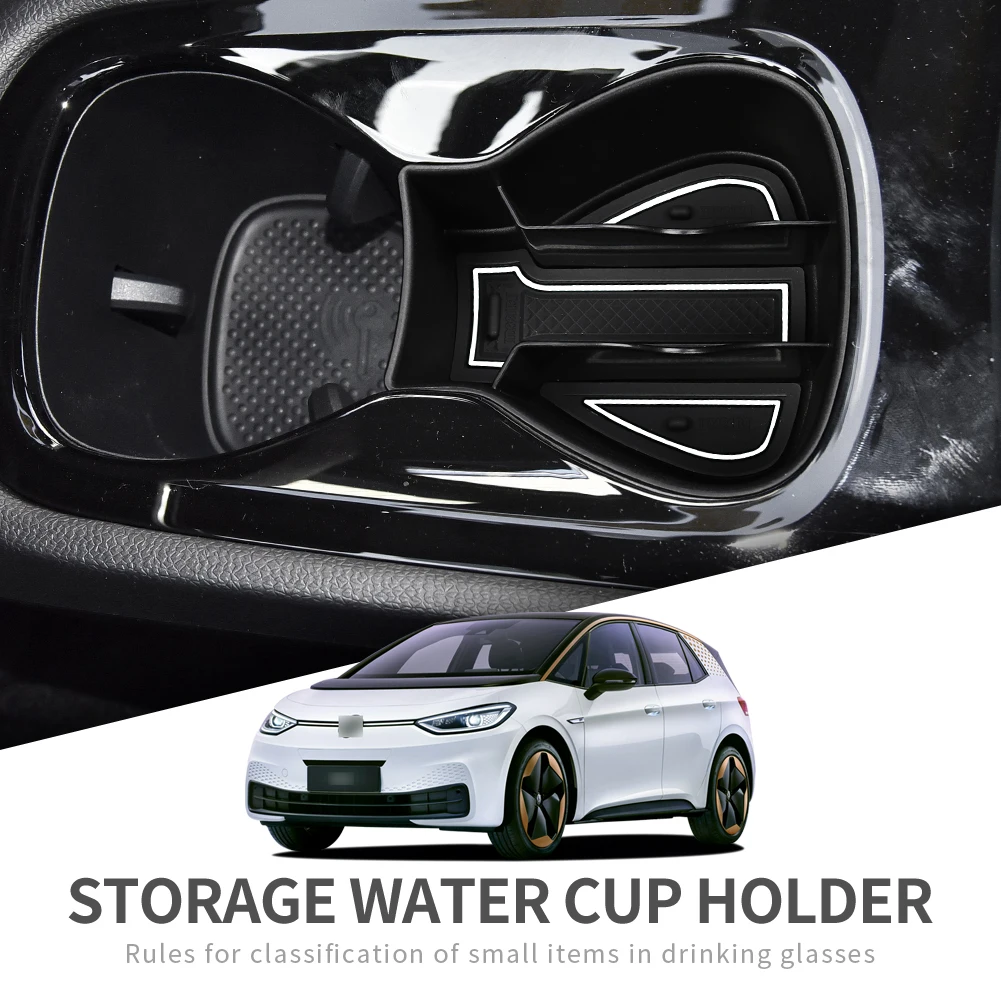 

ZUNDUO Anti-Slip Shock-Absorbing Cup Holder for VW ID.3 ID3 ID 3 Cup Holders Storage Box Water Storage Cup Box Accessories