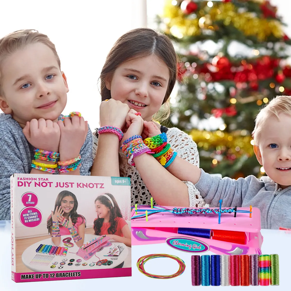 Набор плетёных браслетов для изготовления браслетов, набор для самостоятельного изготовления обучающих браслетов для девочек от 6 лет