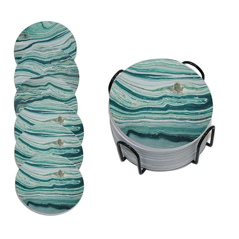 

Drink Coasters With Holder Table Mats Coasters Set Ceramic Coasters For Cups With Holder Drinks Glasses And Coffee