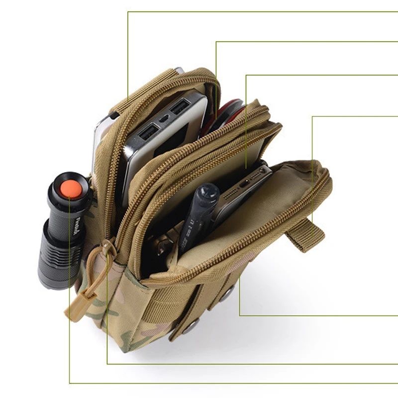 

Waist Pack Men's Casual Bag Travel Purse Waterproof Belt Zipper Tactical Outdoor Sport Fanny Multifunction Pack Phone Pocket