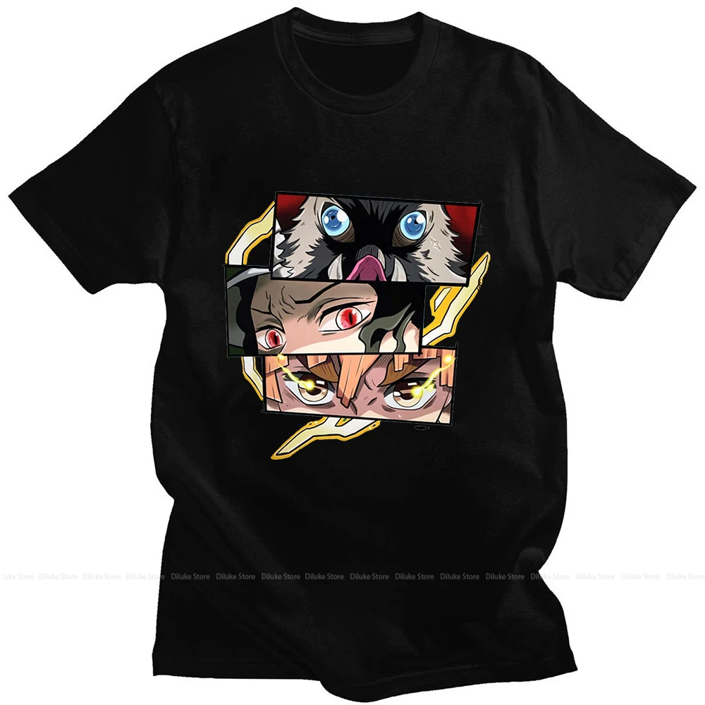 

Anime Demon Slayer Hashibira Inosuke Agatsuma Zenitsu Kamado Nezuko Eyes Printed High Quality Wears Couple New Casual Streetwear