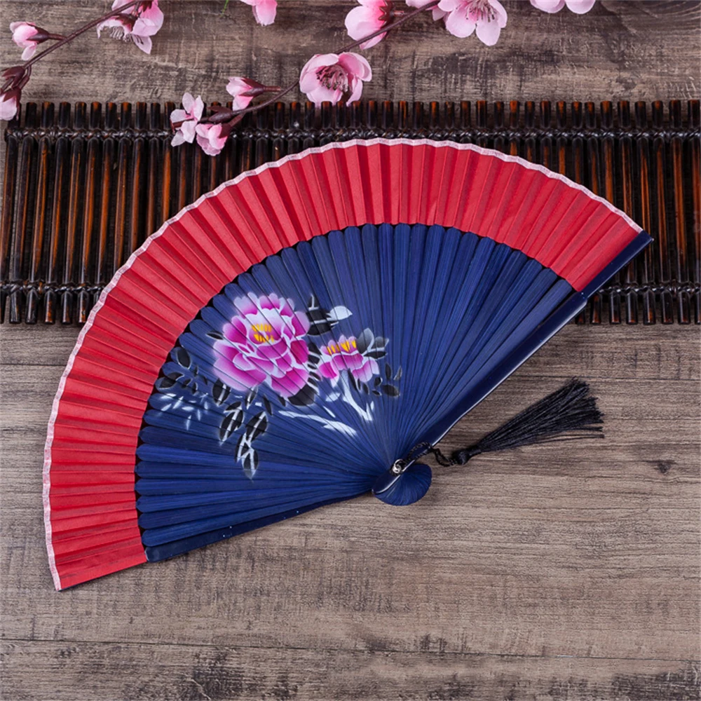 

Vintage Hand Fan Chinese Style Bamboo Folding Fan Portable Japanese Fan for Wedding Party Dance Home Decoration Gifts