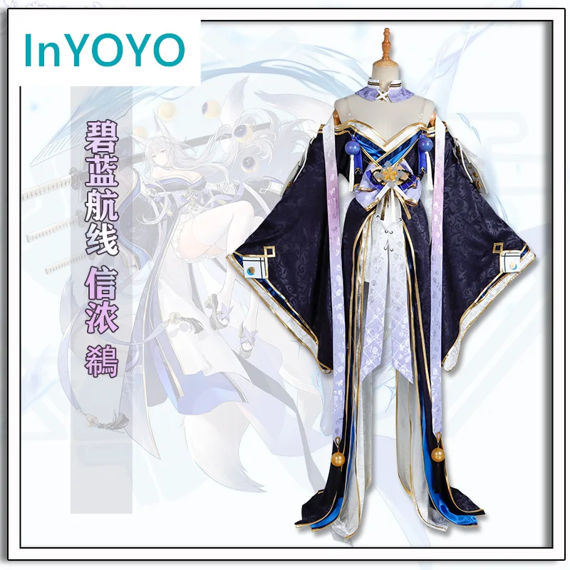 InYOYO Azur Lane Косплей Костюм Шинно Платье-кимоно Женский праздничный наряд Униформа