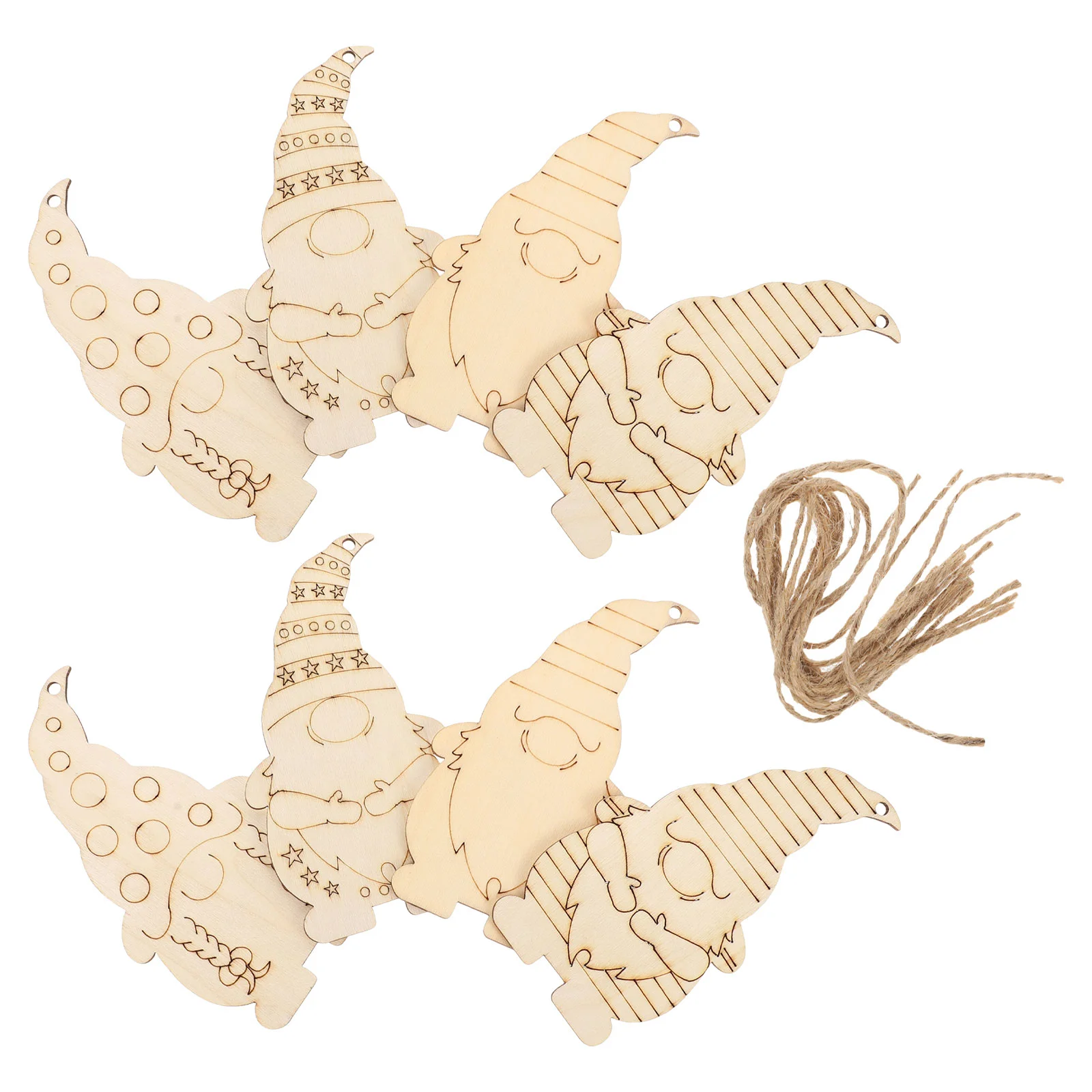 

40 PCS Toy Kids Wooden Christmas Elf Drawing Pendant Graffiti Pieces Hand Painting Crafts Child