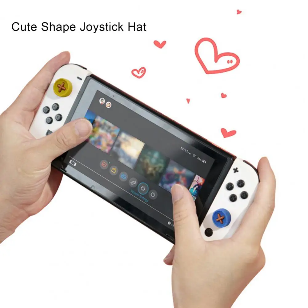 

4Pcs Game Key Hat Precise Anti-slip Anti-sweat Cute Shape Joystick Hat Thumbstick Hat Joystick Hat
