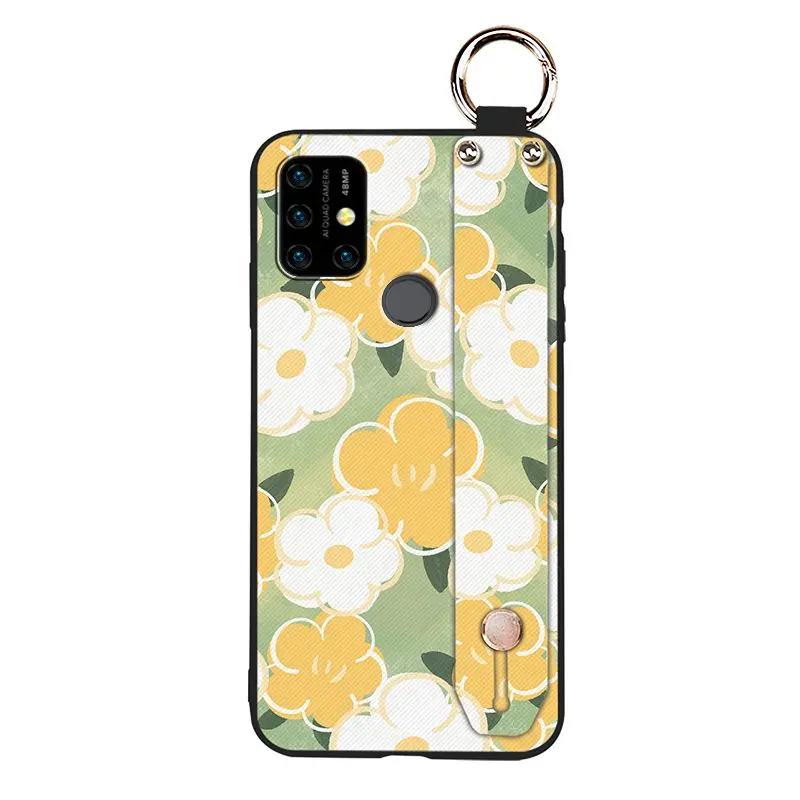 lanyard silicone phone case for umidigi power 3 painting flowers original phone holder anti knock free global shipping