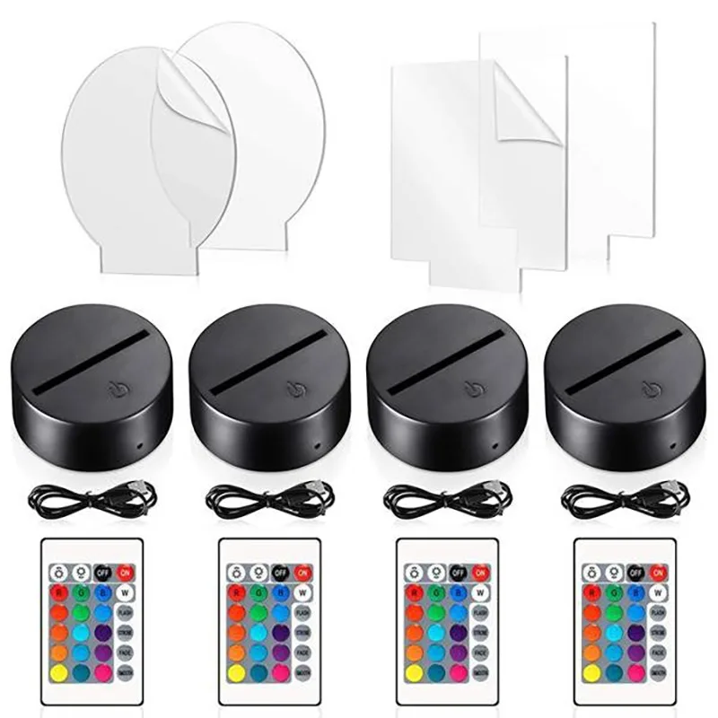 Основа для светодиодной лампы 3D с акриловым листом основа ночного