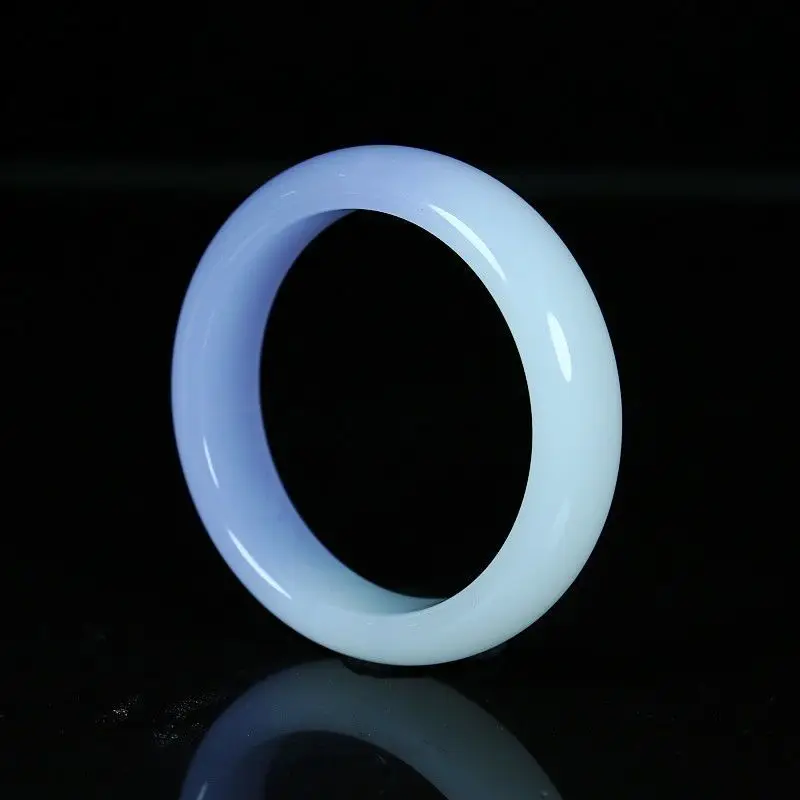 

Natural Semi White and Semi Purple Hand Carved Flat Jade Bracelet Fashion Boutique Jewelry Bracelet Gift for Men and Women