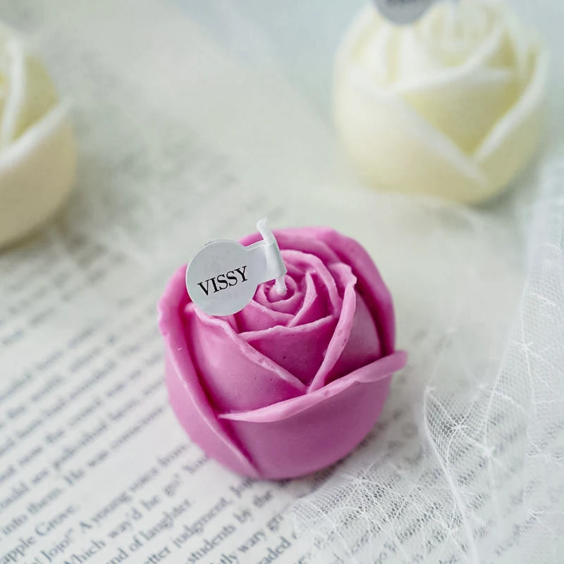 

Rose Scented Candle Silicone Mold about To Bloom Rose Ice Cube Mold DIY Soap Mold Valentine Fragrance Candle Making Jar HECHEN
