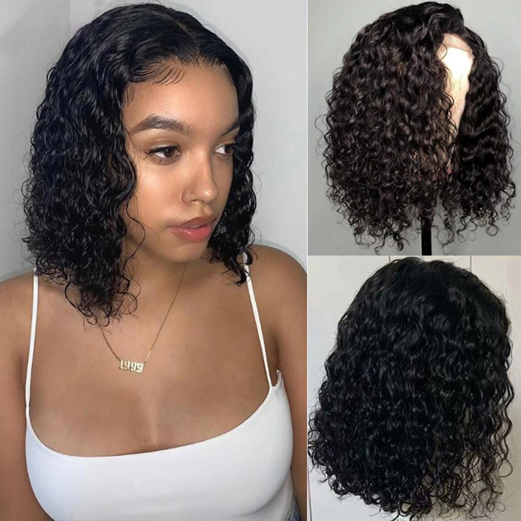 Scheherezade Human Hair Wigs Short Wigs Human Hair Curly Human Hair Wig For Women Bob Wig Lace Front Human Hair Wigs PrePlucked