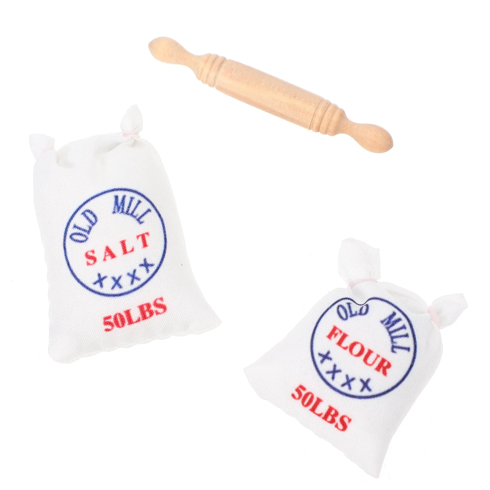 

1 Set Simulation Rolling Pin Salt and Flour Models Props Kids Kitchen Accessories