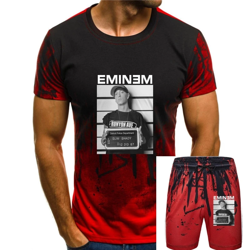 

t shirt men casual fashion shirt cheap men t-shirt Eminem Mens Mugshot T-shirt LANSHITINA Exclusive