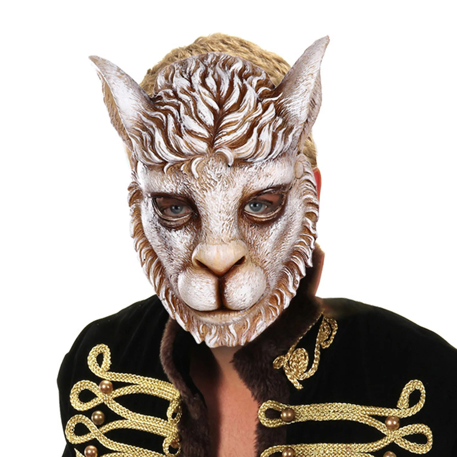 Латексная маска в виде головы льва на Хэллоуин костюм для ролевых игр реквизит