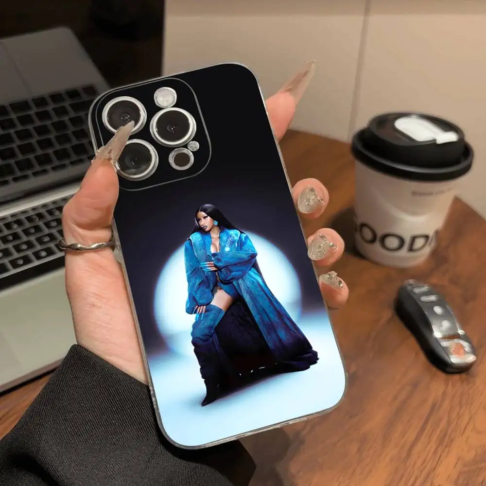Фото Прозрачный противоударный чехол Singer C-Cardi B для iPhone 17 Air 16 Pro Max 15 14 13 12 11 Plus №3