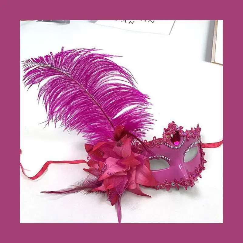 Маска принцессы для взрослых маскарада Женская Роскошная маска с перьями