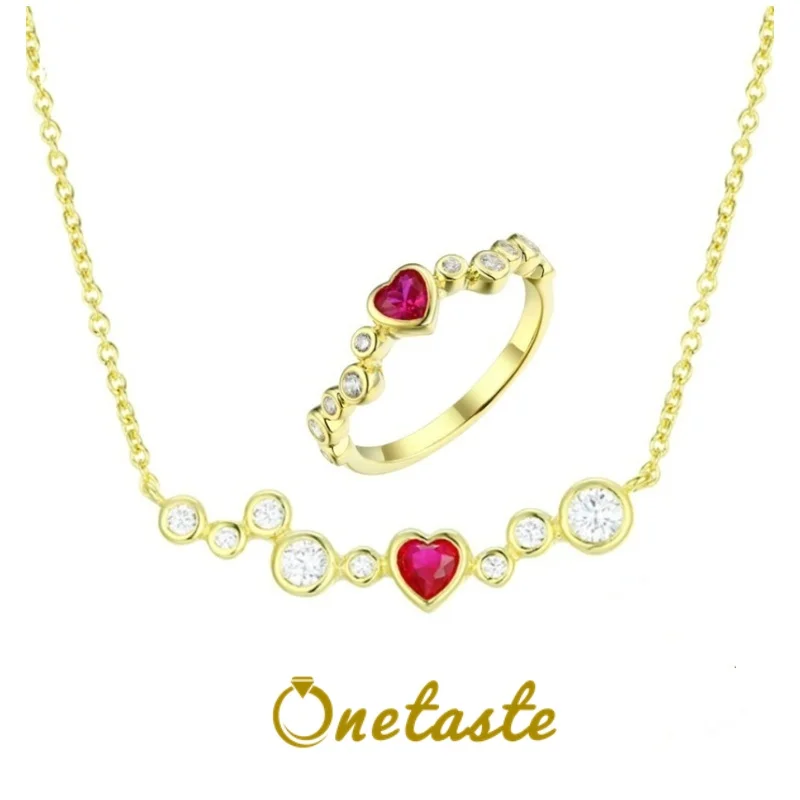 

Комплект из колье и сердца, из серебра 925 пробы с фианитами