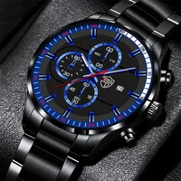 watches for men luxury business stainless steel quartz wristwatch fashion male casual sport leather watch luminous clock relogio