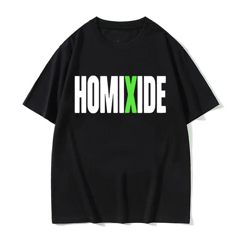 Фото Футболка Rapper HOMIXIDE с принтом, модный топ в стиле хип-хоп, Повседневная Свободная одежда с коротким рукавом для мужчин и женщин №3