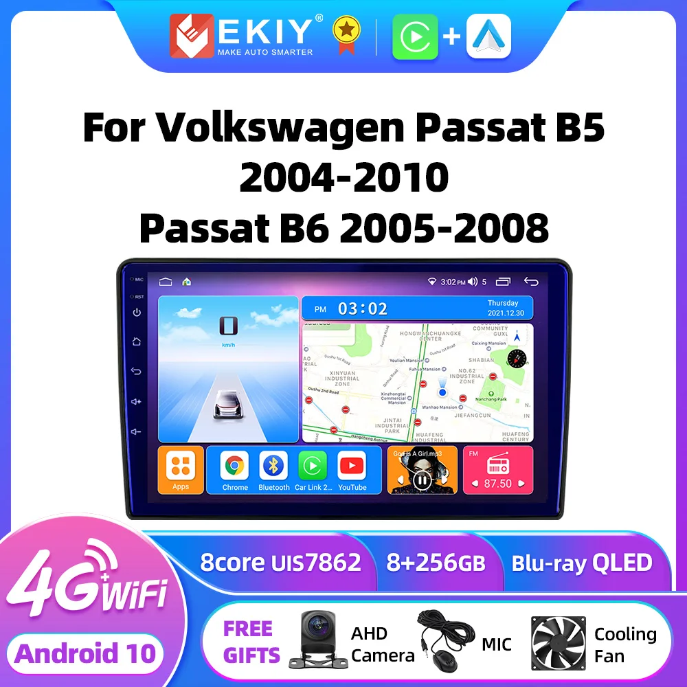 EKIY T7 Android для Volkswagen Passat B5 2004-2010 B6 2005-2008 автомобильное радио мультимедийный