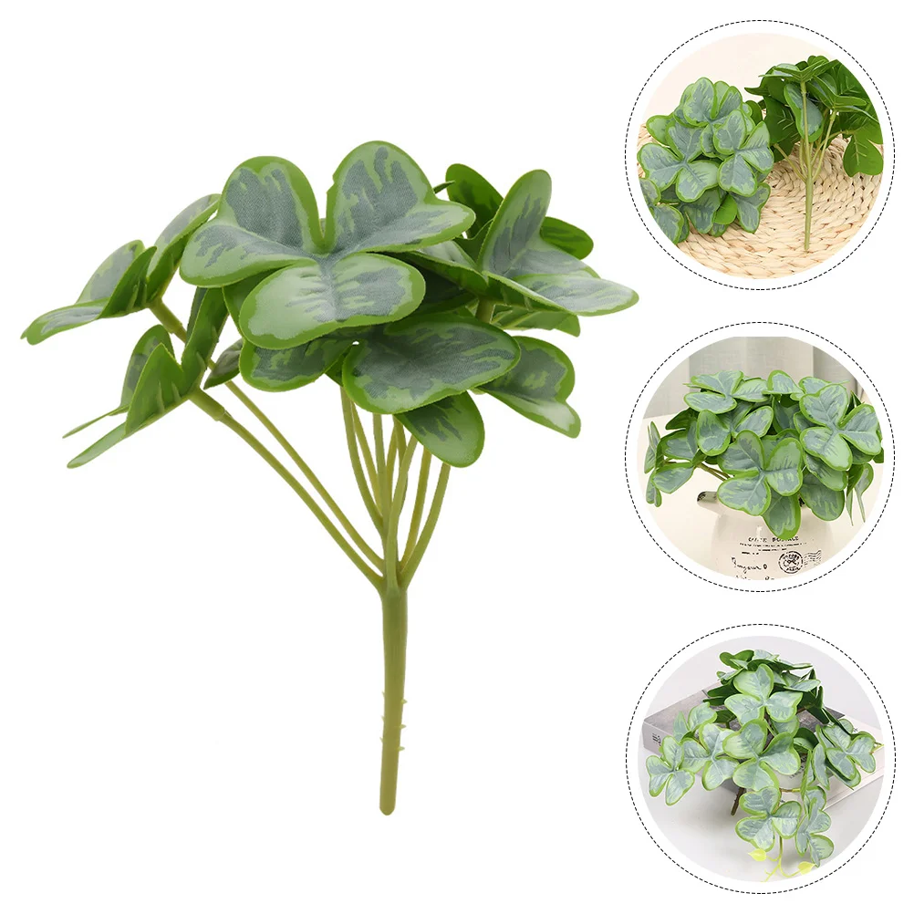 

Fake Greenery Stems Decor Lifelike Decoration DIY Shamrock Picks Vase Artificial Plants Indoor Flowers Faux Bouquet